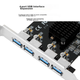 MOGEPCIE — 4-портова плата розширення USB 3.0, внутрішній чотирипортовий адаптер USB 3.2 Gen1 для настільного комп'ютера, концентратор HUB, живлення 8A, MC2014 - зображення 7