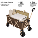 JD Original Compact Tank Wheel Outdoor Camping Cart Folding Trolley Campsite Car Picnic Stalls Double Brake Deteachable Wheels Dark Brow - изображение 7