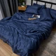 Комплект постільної білизни Moon&Star Євро 200x220 см наволочки 4 х 70х70 см Royal Blue Satin Stripe (MS-820013069) - зображення 4