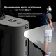 Вентилятор портативный 3в1 с фонариком и повербанком 10000 мАч USB / Type C с клипсой для активной работы Черный - изображение 2