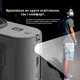 Вентилятор портативный 3в1 с фонариком и повербанком 10000 мАч USB / Type C с клипсой для активной работы Серый - изображение 3
