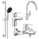 Набор смесителей Grohe QuickFix Start Edge 4 в 1 для ванной и кухни (UA202501SK) - изображение 1