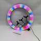Кольцевая лампа для селфи RGB LED 45 см с держателем на 3 телефона и креплением под штатив, светодиодная лампа для блоггеров, TikTok, фото и видеосъемки с регулировкой яркости, холодный/теплый/RGB свет, 16 цветов MJ-45 - изображение 3
