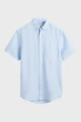 Чоловіча блакитна лляна сорочка REG LINEN SS Gant S 3240103 - изображение 6