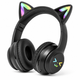 Детские беспроводные наушники CATEAR BT618 с ушками и RGB-подсветкой Bluetooth чер - изображение 1