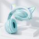 Дитячі бездротові навушники CATEAR BT618 з вушками та RGB-підсвіткою Bluetooth зелені - зображення 2