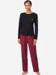 Пижама (лонгслив + штаны) женская хлопковая Ralph Lauren 973579086 L Черный/Красный (1159862257) - изображение 1