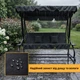 Велика гойдалка з подушками 3-місна LEOBRO Luxury Black до 300 кг (LB-1041) - зображення 9