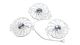 Вентилятор (кулер) Everflow 51697 для відеокарт Asus ROG Strix White RTX 3090 3080 3070 комплект 3шт - изображение 1