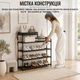 Полиця для взуття Multifunctional Storage Shoe Rack 5 полиць Чорний - зображення 5