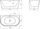 Отдельностоящая настенная ванна Mexen Oval 140 x 75 см белая - изображение 6