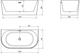 Отдельностоящая настенная ванна Mexen Oval 150 x 75 см белая перелив хром матовый - изображение 6