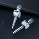 Микрофон-колонка Soaiy MC29pro караоке со звуковой картой и Bluetooth, серебристый - изображение 11