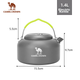 Посуд для кемпінгу CAMELJEANS Outdoor Camping Cookware, чайник для кемпінгу, спеціалізована каструля для кухонного начиння, A2S31F107, металево-сірий, 1,4 л - зображення 4