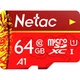 Карта памяти Netac microSDXC 64GB Class 10 UHS-I U1 A1 - изображение 1