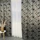 Жакардові штори "геометрія" чорного кольору 2шт. 150х270 з білим шифоновим тюлем 400х270, на тасьмі ALBO 000353782 - зображення 3