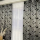 Жакардові штори "геометрія" чорного кольору 2шт. 150х270 з білим шифоновим тюлем 400х270, на тасьмі ALBO 000353782 - зображення 5