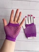 Яскраві сіточні рукавички без пальців мітенки Honey Fashion Accessories XS/S/M фіолетовий (7-79) - зображення 5