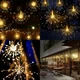 Гирлянда штора 3м 500 LED желтая для улицы и дома модель фейерверк на медной проволке - изображение 7