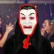Маска карнавальная Дракула 28х18.5см черная для Хеллоуина унисекс из пластика и текстиля - зображення 6