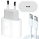 Сетевое зарядное устройство 35W USB-C с кабелем 1м для быстрой зарядки телефонов белое пластиковое - зображення 1