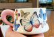 Набір керамічний чашка 270 мл з блюдцем і ложкою Butterfly рожевий - зображення 3