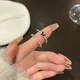 Двойное женское кольцо с бабочкой Двойное женское кольцо «Черная бабочка» - изображение 6