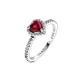 Серебряное кольцо Pandora «Красное сердце» Серебряное кольцо Пандора Сердце Паве 198421C02 16 мм - изображение 3