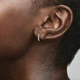 Серебряные серьги хупы Pandora с паве Серебряные сережки Пандора с камешками Круг Круглые Классические 293015C01 - изображение 2