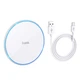 Бездротовий зарядний пристрій Hoco CW6 Pro Qi 15W USB - Type-C для заряджання Apple iPhone / Samsung з підсвічуванням White - зображення 2