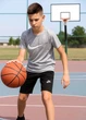 Детский летний комплект big swoosh серая футболка и черные шорты 38 146 - изображение 1