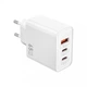Сетевое зарядное устройство Wiwu Wi-G005 65 Вт, 2×USB-C для быстрой зарядки гаджетов, белый - изображение 1