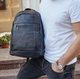 Кожаный мужской рюкзак для ноутбука и поездок черный Tiding Bag D3-93438 - изображение 5