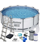 Каркасный бассейн Bestway Steel Pro Max круглый 488×122 см 19480 л металлический каркас фильтр лестница тент комплект - изображение 2
