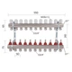 Коллектор латунный с расходомерами и евроконусами Thermo Alliance Standart 1" на 11 выходов TAS235W11E - изображение 2