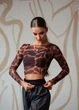 Топ Grand Prix MIRALI з сітки сітка з принтом, wild toffee, XS-S - изображение 1