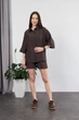Женский летний костюм из котон рубашка и шорты Aksan 26.2957 44(M) Тёмно-коричневый - изображение 1