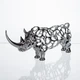 Статуэтка носорог Rhinoceros ажурный 23×6×10 см металлическая серебристая фигурка для дома гостиной полки стола Yiwu - изображение 5