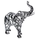Статуэтка слон Elephant 25×10×25 см металлическая серебристая ажурная с поднятым хоботом для дома гостиной декор Yiwu - изображение 4