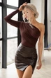 Боди Tales асимметрия Bettina S-M коричневый (kd6086-002) - изображение 1