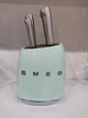 Набір кухонних ножів на підставці Smeg 7 предметів м'ятний - зображення 4