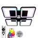 Люстра потолочная светодиодная с музыкальной колонкой и RGB подсветкой для гостиной и спальни VALESO YZD1268 Ч - изображение 1