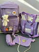 Набор сумок 4в1 рюкзак+сумка+клатч+пенал Yigebag Фиолетовый (2946) - изображение 3