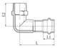 Коліно 90° ЗР KOER KQ.L2808M PRESS-INOX AISI 304 28x3/4" (KR6418) - зображення 2