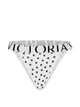 Котонові трусики-танга Victoria's Secret Exploded Logo Cotton 90s Brief Panty M Білі Vs White Dots 27273297 - изображение 4