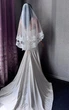 Розкішна весільна фата з дорогим мереживом Light ivory Lady Solomia СE-105 - изображение 2