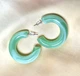 Женские сережки "Кольца" 3.8см jewelry Салатовые - изображение 1