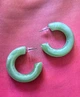 Женские сережки "Кольца" 3.8см jewelry Салатовые - изображение 8