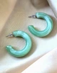 Женские сережки "Кольца" 3.8см jewelry Салатовые - изображение 9