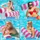 Водний надувний гамак-матрац для плавання Pool Loungers MA554 Рожевий з білим Зручний шезлонг для відпочинку на воді - зображення 2